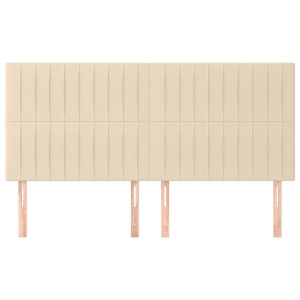 vidaXL Testiera Crema 200x5x118/128 cm Tessuto