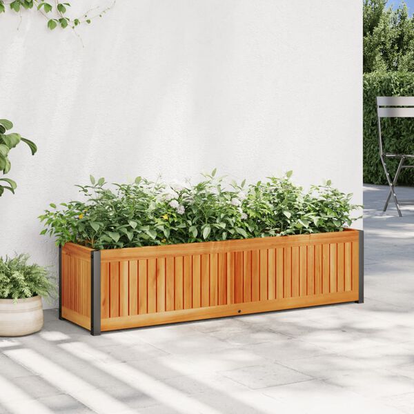 vidaXL Fioriera da Giardino 110x30x27,5 cm in Legno Massello di Acacia