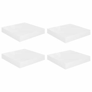 vidaXL Scaffali a Parete 4 pz Bianco Lucido 23x23,5x3,8 cm in MDF