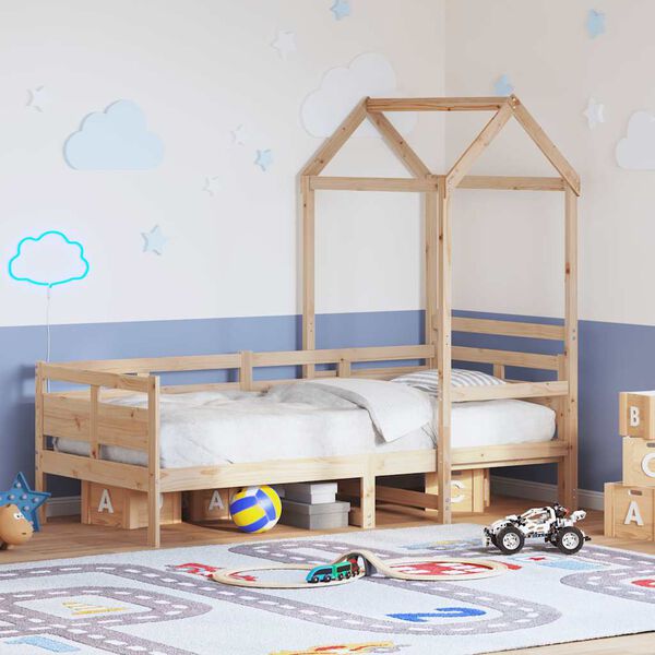 vidaXL Dormeuse con Tetto 90x190 cm in Legno Massello di Pino
