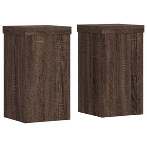 vidaXL Supporto per piante 2 pz Rovere Marrone 10 x 10 x 18 cm