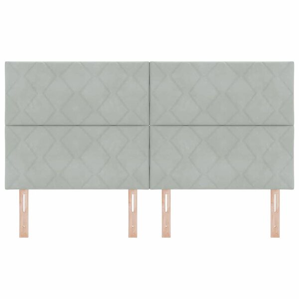 vidaXL Testiera con testiera Grigio chiaro 180 cm Velluto