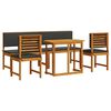 vidaXL Set Bistro da Giardino 5 pcs Marrone legno massello di acacia