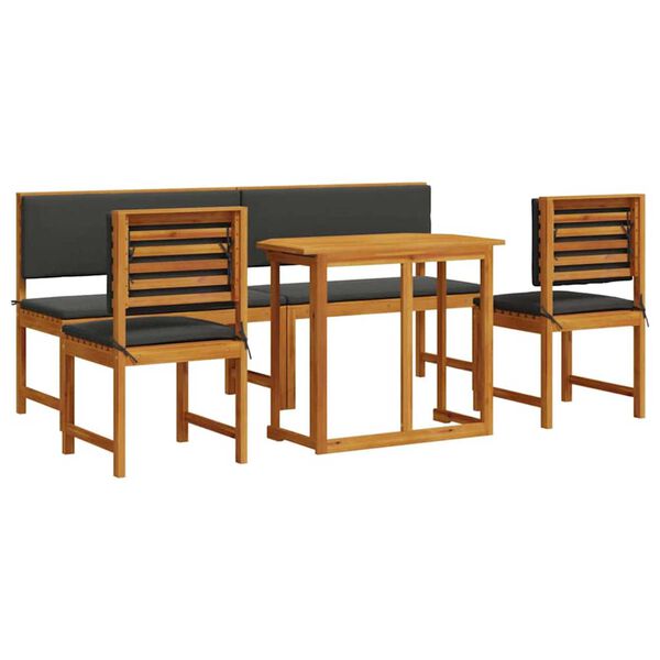 vidaXL Set Bistro da Giardino 5 pcs Marrone legno massello di acacia