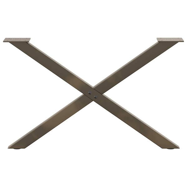vidaXL Gambe per Tavolino da Caff&egrave; a Forma di X 2 pz Acciaio Naturale 70x(42-43) cm Acciaio
