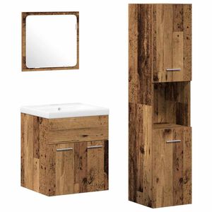 vidaXL Set di mobili per il bagno con cassetto 4 pcs Legno vecchio
