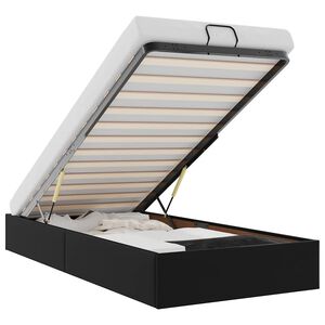 vidaXL Struttura Letto Pouf senza Materasso Nero 90x190 cm Similpelle