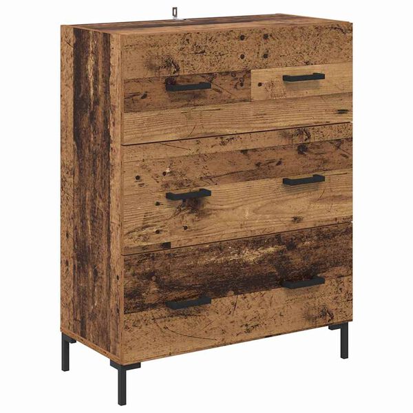 vidaXL Credenza con cassetto Legno vecchio 69,5 x 34 x 90 cm