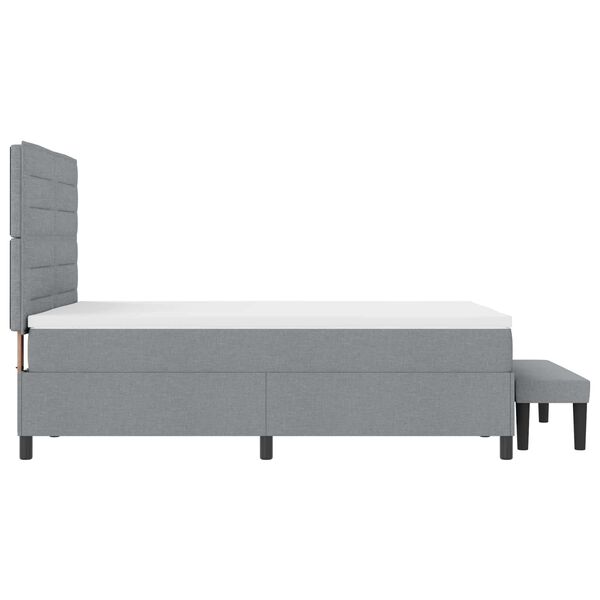 vidaXL Letto a molle con testiera Grigio chiaro 140 x 190 cm Tessuto