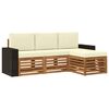 vidaXL Set di divani da esterno con cuscino 4 pcs Naturale e Crema