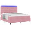 vidaXL Letto a Sorgente LED con materasso Rosa 180 x 200 cm Velluto