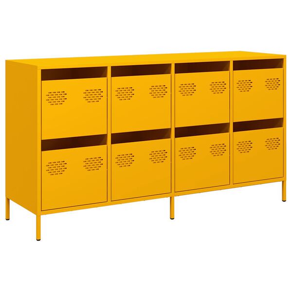 vidaXL Credenza Giallo Senape 135x39x73,5 cm Acciaio Laminato a Freddo
