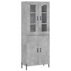 vidaXL Credenza Grigio Cemento 69,5x34x180 cm in Legno Multistrato