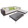 vidaXL Set Divani da Giardino 4 pz con Cuscini in Polyrattan Marrone