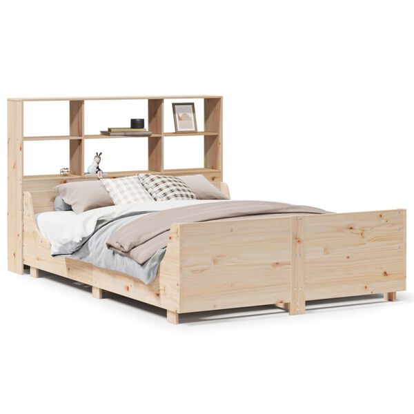 vidaXL Letto Libreria senza Materasso 160x200 cm in Legno Massello