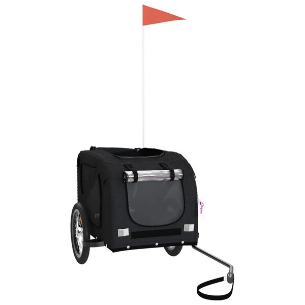 vidaXL Rimorchio da Bici per Animali Nero Oxford e Ferro