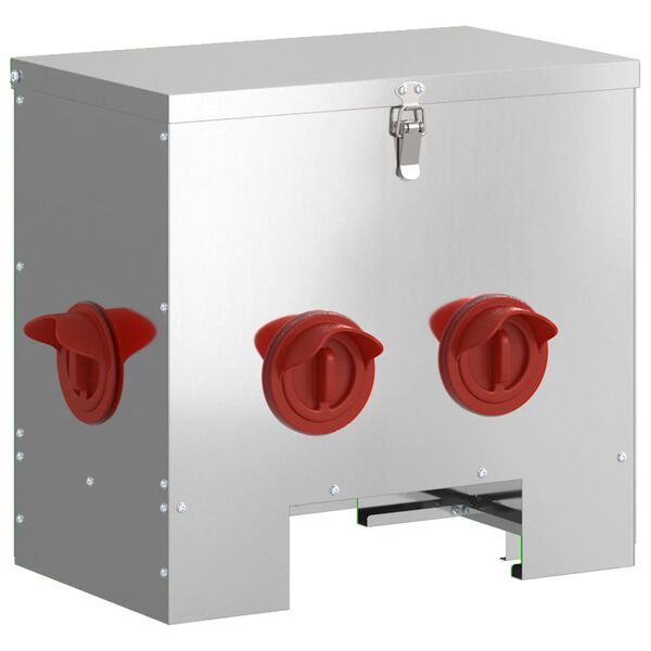 vidaXL Feeder per pollo 2 pcs Argento 40,5 x 25 x 38 cm