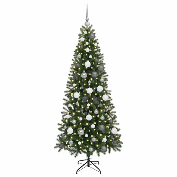 vidaXL Albero di Natale artificiale con 300 LED Verde 180 cm PE e PVC