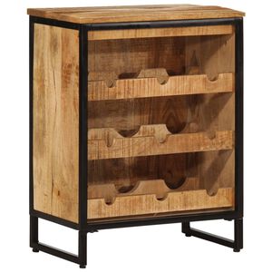 vidaXL Portabottiglie per 9 Bottiglie 55x33x70 cm Legno Massello Mango