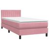 vidaXL Letto a Molle con Materasso e LED Rosa 100x220 cm in Velluto