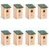 vidaXL Casette per gli Uccelli 8 pz in Legno 12x12x22 cm