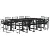 vidaXL Set da Pranzo da Giardino 13pz Nero in Polyrattan