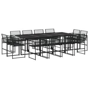 vidaXL Set da Pranzo da Giardino 13pz Nero in Polyrattan
