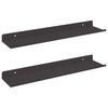 vidaXL Mensola sospesa 2 pcs Nero 40 x 8,5 x 2,5 cm Acciaio