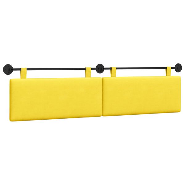 vidaXL Testata appesa Giallo Chiaro 210 x 55 x 5 cm Tessuto in Cords