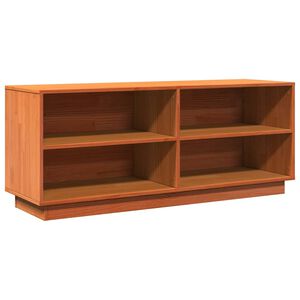 vidaXL Scarpiera Marrone Cera 110x34x45 cm in Legno Massello di Pino