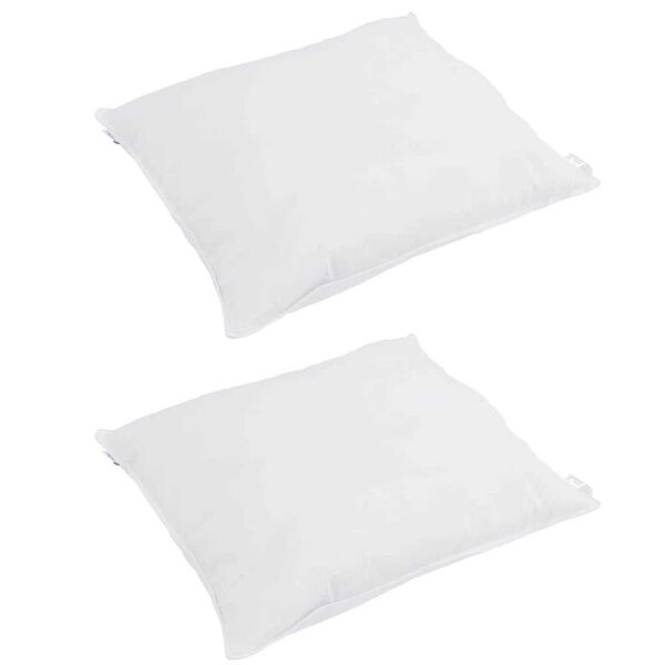 vidaXL Cuscino con cuscino 2 pcs Bianco 80 x 80 cm Piuma
