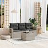 vidaXL Set Divano da Giardino 4pz con Cuscini Grigio Chiaro Polyrattan