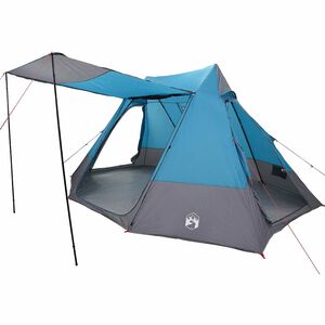 vidaXL Tenda da campeggio 10 persona Impermeabile Blu taffet&agrave;