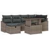 vidaXL Set Divano da Giardino con cuscino 7 pcs Grigio polyrattan