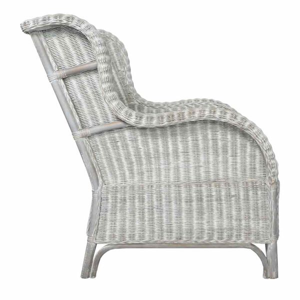 vidaXL Poltrona con Cuscino Grigio in Rattan Naturale e Lino