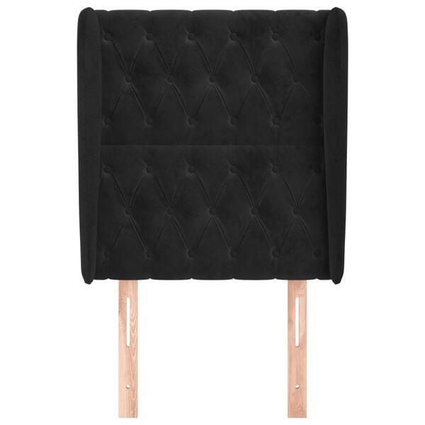 vidaXL Testiera ad Orecchio Nera 83x23x118/128 cm in Velluto