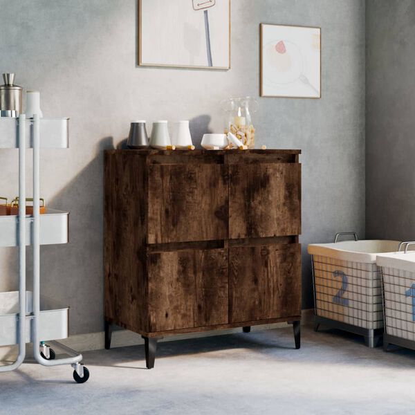 vidaXL Credenza Rovere Fumo 60x35x70 cm in Legno Multistrato