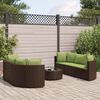 vidaXL Set Divani da Giardino 7 pz con Cuscini Marrone in Polyrattan