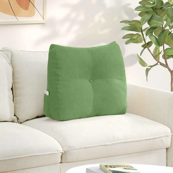 vidaXL Cuscino per Schiena Verde chiaro 60 x 24 x 50 cm Velluto