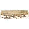 vidaXL Set di divani da esterno 7 pz Bianco e Beige