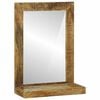 vidaXL Specchio da bagno Rettangolare Marrone Legno di mango massello