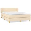 vidaXL Giroletto a Molle con Materasso Crema 140x19 cm in Tessuto