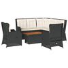 vidaXL Set Mobili da Giardino 6 pz con Cuscini in Polyrattan Nero
