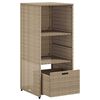 vidaXL Armadietto Portaoggetti Giardino Beige 50x55x115cm Polyrattan