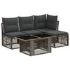 vidaXL Set Divano da Giardino 5 pz Grigio polyrattan