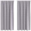 vidaXL Tende Blackout con Anelli 2 pz Grigio Metallico 175 x 140 cm