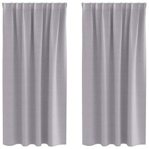 vidaXL Tende Blackout con Anelli 2 pz Grigio Metallico 175 x 140 cm