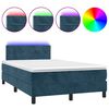 vidaXL Letto a Molle con Materasso e LED Blu Scuro 120x200cm