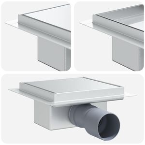 vidaXL Drenaggio doccia 2 in 1 Argento 15 x 15 cm Acciaio Inox 304