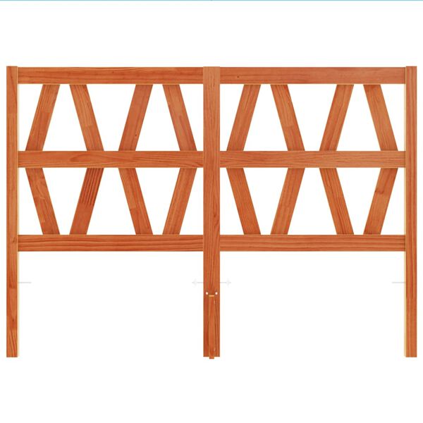 vidaXL Testiera Marrone Cera 135 cm in Legno Massello di Pino